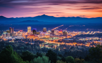 Photo of Asheville, NC at Night