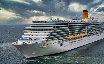 Cruise ship on the ocean