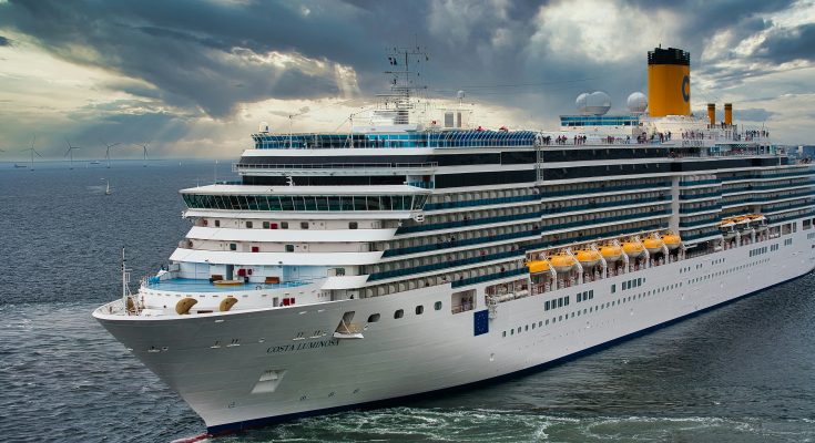 Cruise ship on the ocean