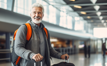 Senior solo traveler